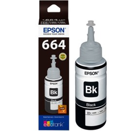 Botella de Tinta Epson 664 (T664120) Negro Original para 4,000 páginas.