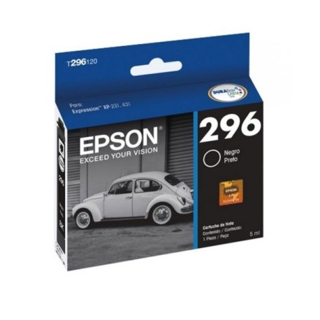 Cartucho de Tinta Epson 296 (T296120) Negro Original para 130 páginas.