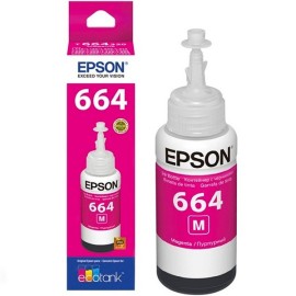 Botella de Tinta Epson 664 (T664320) Magenta Original para 6,500 páginas.