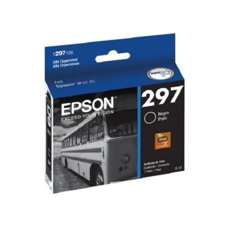 Cartucho de Tinta Epson 297 (T297120) Negro Original para 300 páginas.