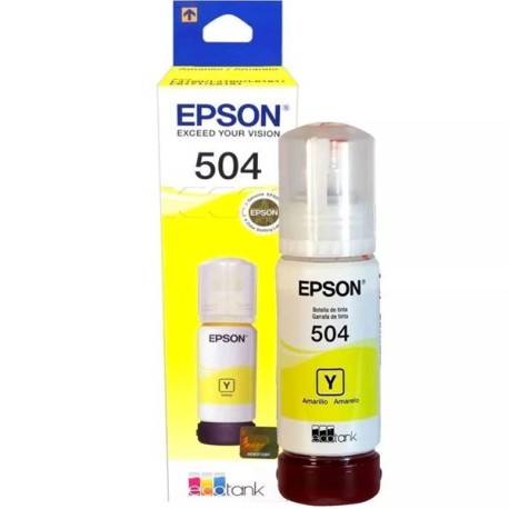 Botella de Tinta Epson 504 (T504420-AL) Amarillo Original para 7,500 páginas.