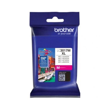 Cartucho de Tinta Brother LC3017M Magenta Original de Alto rendimiento para 550 páginas.